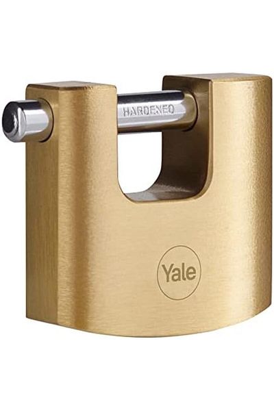 STOREMAX Svticaret Y114B/70/113/1 - 70mm Oval Sliding Pin Brass Padlock - High Protection - Hardened