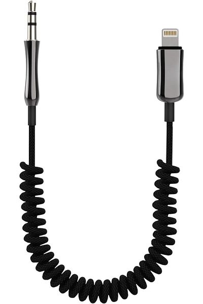 STOREMAX To iPhone Lightning 3.5mm Braided Spiral Aux Cable Converter 1m (All Lightning)