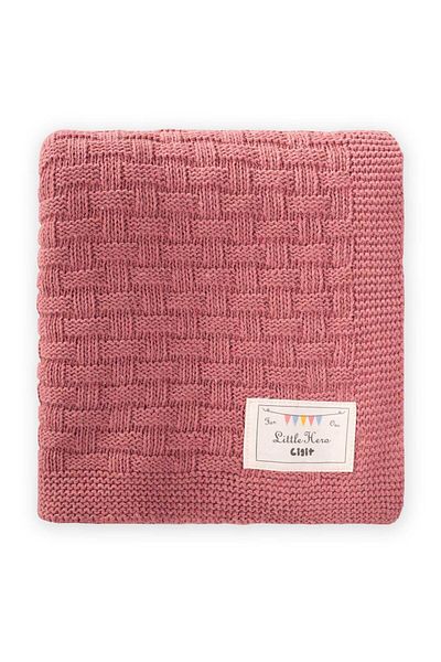 Cigit 80X100Cm Dusty Rose Roman Patterned Knitwear Blanket