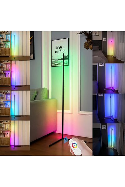 Arabest مصباح أرضي ذكي RGB، إضاءة خلفية محيطة، إضاءة LED حديثة بسيطة قابلة للتعتيم، 20 وات