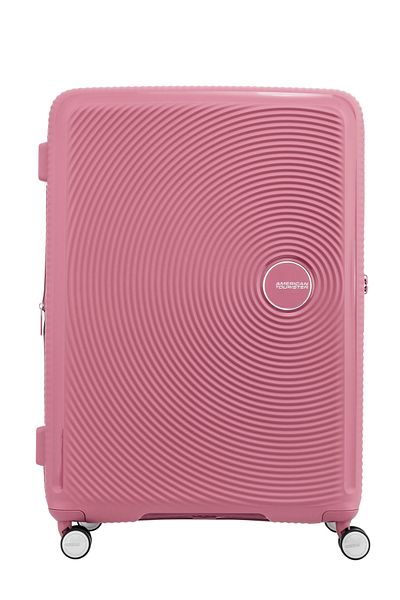 American Tourister حقيبة سفر كوريو الصلبة متوسطة الحجم 68 سم باللون الوردي من TSA