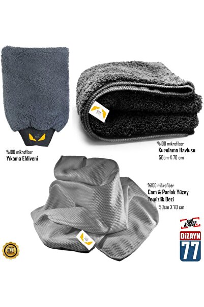 CarAda Mikrofiber Oto Yıkama Ve Temizlik Bez Seti Premium Seri