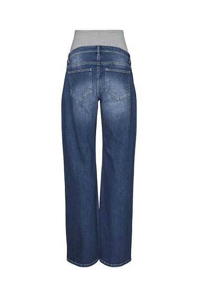 Mama Licious Umstandsjeans mit weitem Bein Weiter Beinschnitt Mittlere Taille Jeans