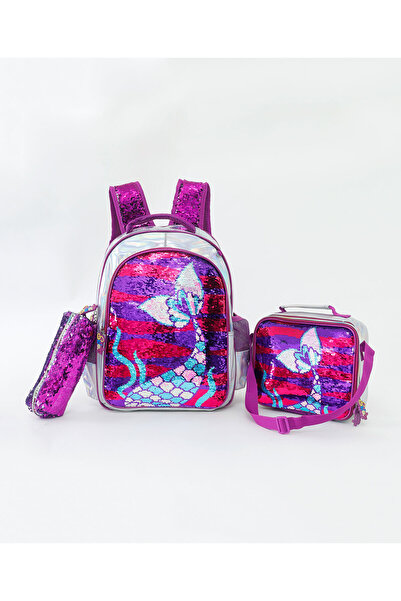 Fab N Funky Mermaid School Backpack Kit, Padded Straps, Spacious, Adjustable Padded Straps, 5 Years+, 16 Inches