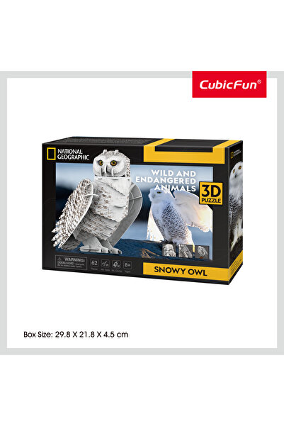 NATIONAL GEOGRAPHIC لعبة تركيب البومة الثلجية ثلاثية الأبعاد 62 قطعة