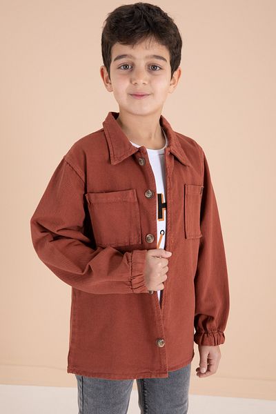 Cansın Mini Costum 3 piese pentru băiat - cămașă cu nasturi, pantaloni blugi - 19969