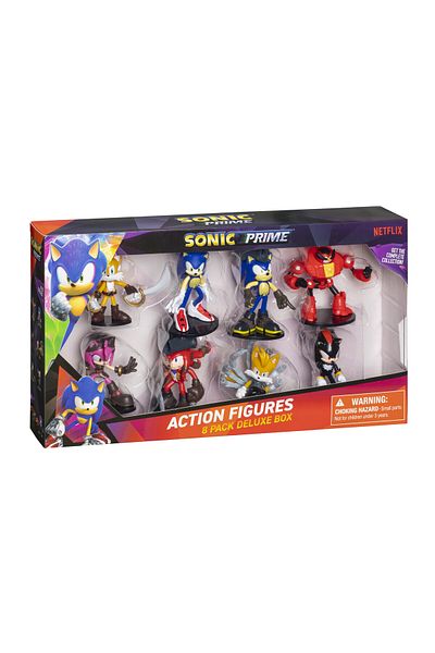 Sonic مجموعة مكونة من 8 قطع من مجسمات الحركة مقاس 3 بوصات، صندوق فاخر