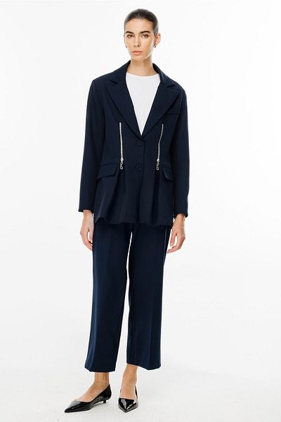 Hooopstore Jachetă bleumarin - Detaliu cu fermoar