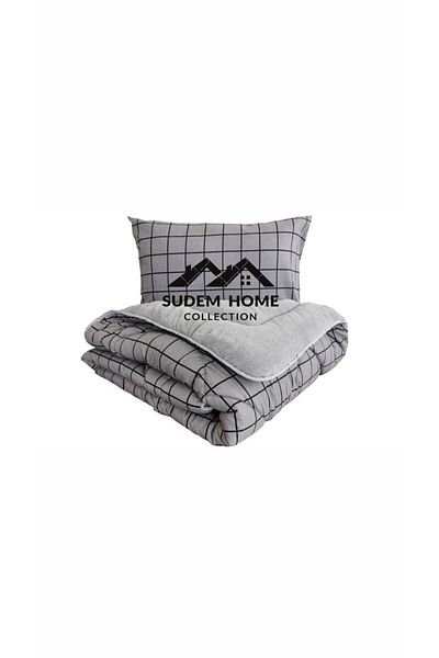 Sudemhome Welsoft Single Soft Sleeping Set - Smoked Square with Elastic Sheets