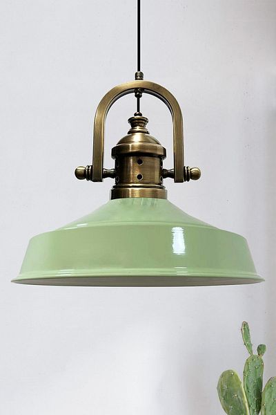 Bamyum Asletl-Marine Industrial Vintage Hängelampe  40 cm, Mintgrün Metall Pendelleuchte