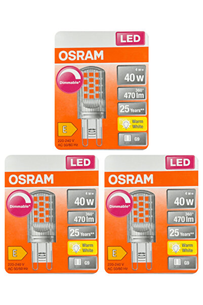 Osram 4W (40W) 2700K (Sarı Işık) G9 Duylu Dim Edilebilir Led Kapsül Ampul (3 Adet)
