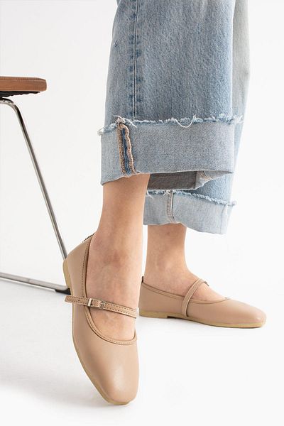 Moda Frato Modafrato AL-142 Pantofi de damă casual cu cataramă Pantofi de acasă