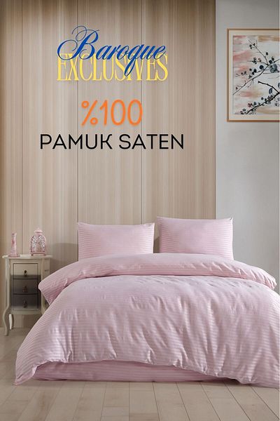 Loyal Home Set cuvertură de pilota dublă din satin cu dungi roz baroc