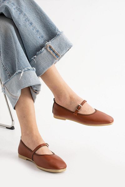 Moda Frato Modafrato AL-142 Buckle Ballerina Casual Γυναικεία Παπούτσια Home Ballerinas