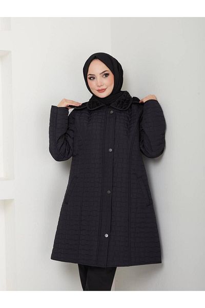MODA Quilted 90 cm Coat - Fabric Cap0001