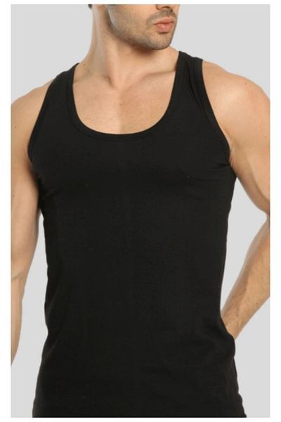 Tutku 4-Piece Ribana 100% Cotton Combed Black Color Men's Undershirt