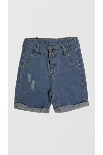 minny max Beli Ayarlanabilir Lastikli Denim Kumaş Çocuk Şort