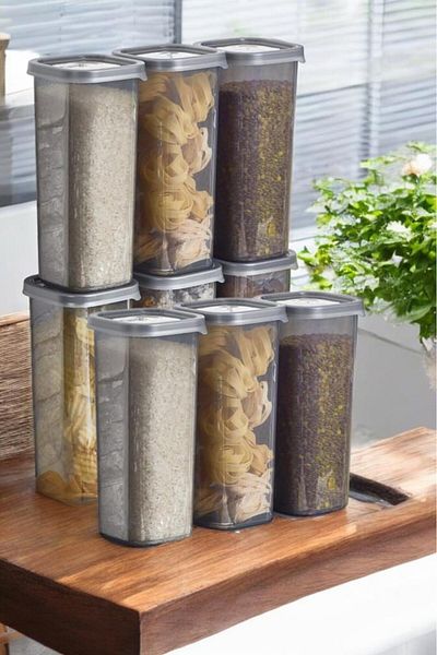 Rossel Premium Set of 9 Smoked Luxury Food Storage - 1750ml Label Gift