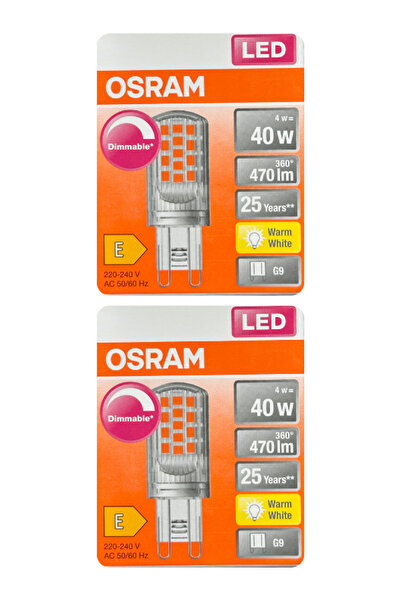 Osram 4W (40W) 2700K (Sarı Işık) G9 Duylu Dim Edilebilir Led Kapsül Ampul (2 ...