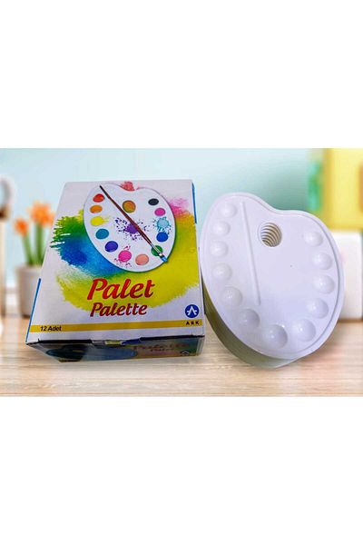 izmir yazici servis Painting Palette 12 Pieces 20X15 Cm. Set of 12 School Painting Painter Palette Plastic Palette