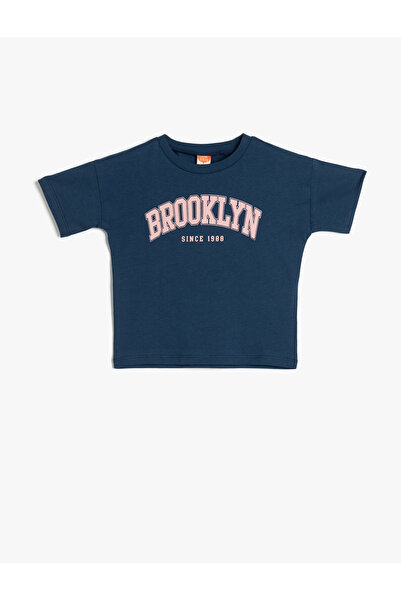 Koton Slogan Baskılı Bisiklet Yaka Kısa Kollu Pamuklu Tişört