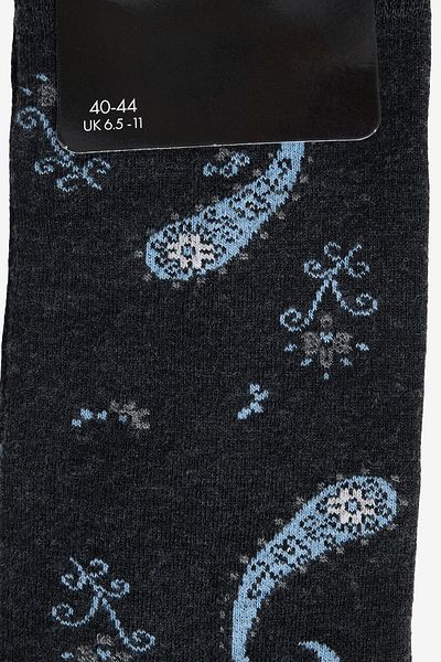 ALTINYILDIZ CLASSICS Men's Anthracite Patterned Anthracite Cotton Casual Socks