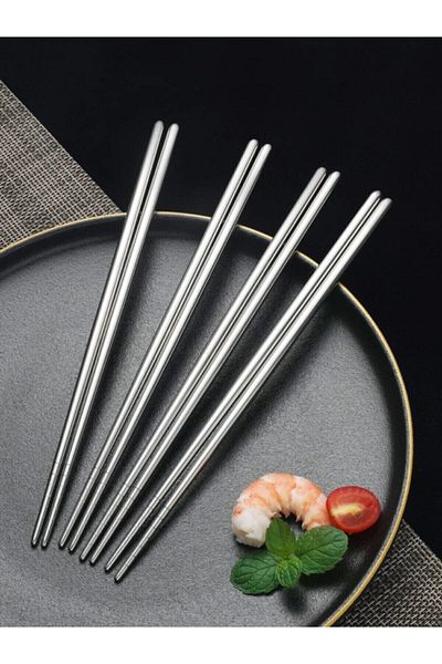 Lexi Bella 10 Pairs Stainless Metal Chopsticks - Home Gift & Chinese Chopstick