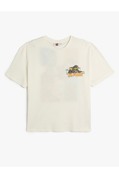 Koton Μπλουζάκι με άδεια Tom and Jerry με στάμπα με λαιμόκοψη