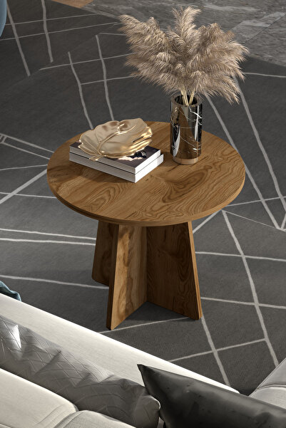 PDMPOİNT DOLAP MARKET Mantar Orta Sehpa | Salon Sehpası - Ağaç Desen