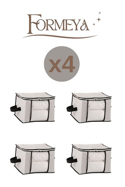 Formeya Mittelgroßer, luxuriöser Kleiderschrank-Organizer mit Fenster zur Aufbewahrung von Pullovern, Piqué und Decken, 40 x 40 x 30 cm – 4 Stück