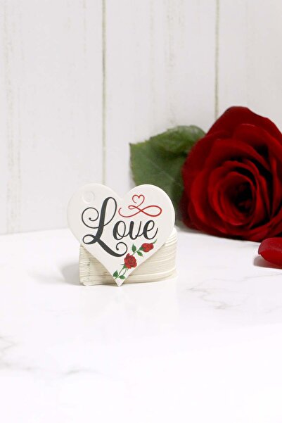 Vice Етикет за Свети Валентин - LOVE, отпечатан на 50 етикета с форма на сърц...