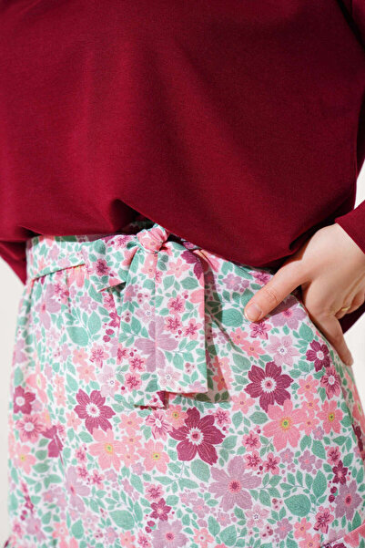 VOLT CLOTHİNG Damen-Doppelset mit Blumenmuster und Rock