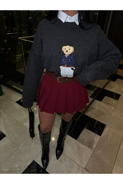 Friday Mood Fusta mini căptușită cu pantaloni scurți cu centură plisată pentru femei
