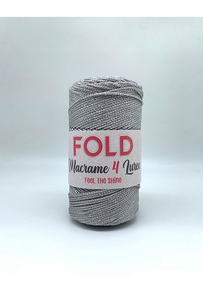 FOLD Ασημί Πολυεστέρας Μακραμέ Νο:4 Γκρι 062 Πολυεστέρας Μακραμέ Σχοινί 2 Mm - 200 gr -230 M Supla Rope Bag Ipii