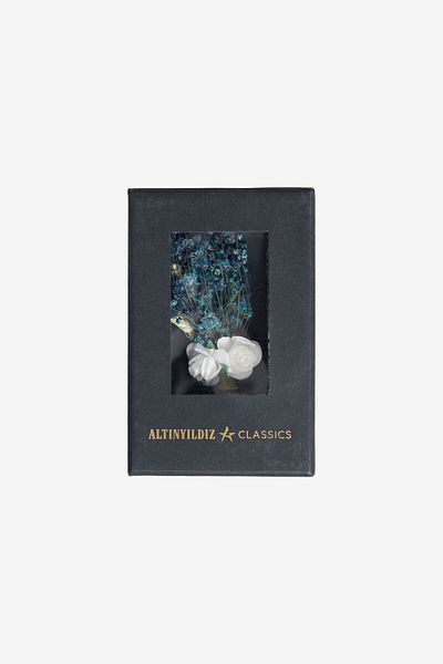 ALTINYILDIZ CLASSICS Ανδρικό μπλε-μπεζ μπουτονιέρα