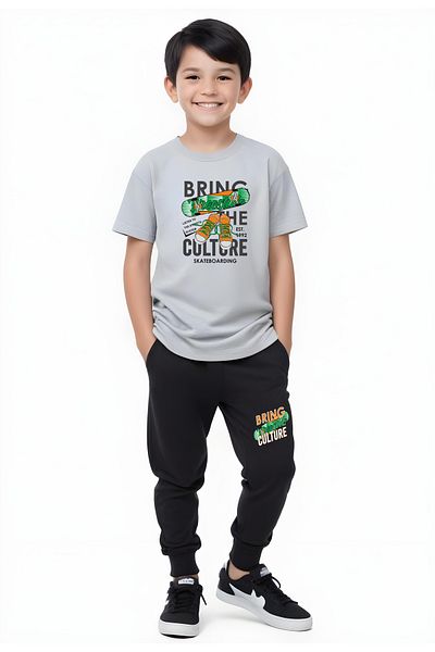 FYK KİDS Boy's Season Bring Printed Bottom-Top Suit
