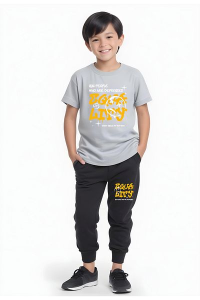 FYK KİDS Boys Seasonal Equa Printed Bottom-Top Suit