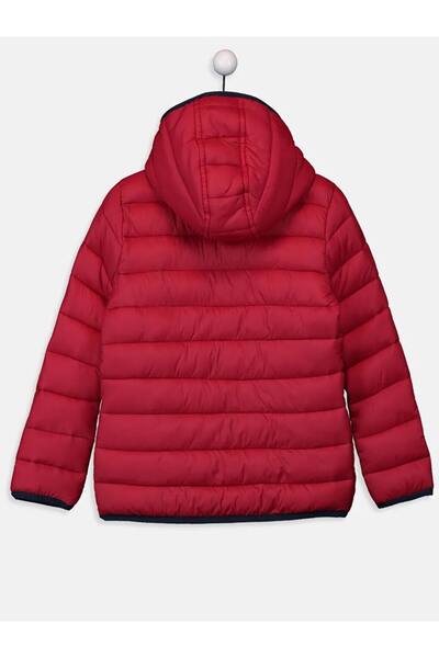 LC Waikiki LCW Kids Kırmızı Kapüşonlu Uzun Kollu Erkek Çocuk Şişme Mont