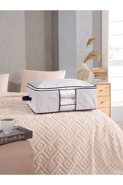Formeya 4-teiliges Kleiderschrank-Organizer-Unterteil mit Fenster und Aufbewahrungstasche für unter das Bett 64x45x22 cm