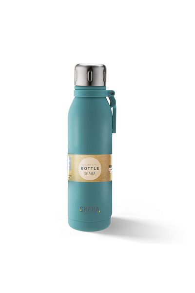 SHAHA VACUUM BOTTLE 700ML WITH PLASTIC HANDLE BLUE