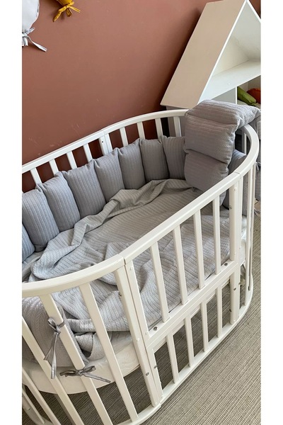 Jaju Baby قماش محبوك بلون خاص مقاس 60 × 120 سم لحماية حافة السرير مقاس مخصص 60 * 120