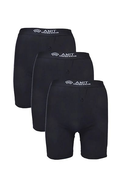 Anıt Μαύρο-Γκρι-Λευκό Lycra Long Boxer Σετ 3 τεμαχίων