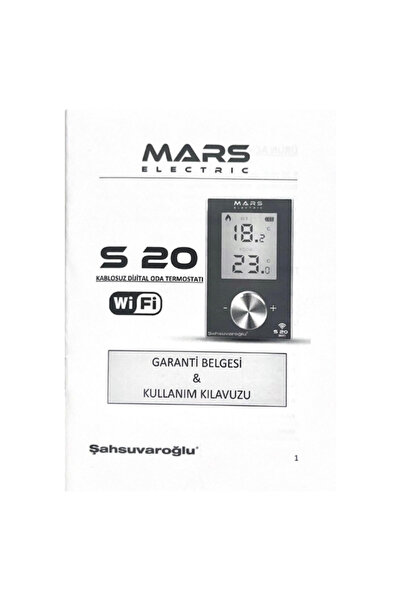 Mars S20 WİFİ-BEYAZ MOBİLE DİJİTAL ODA TERMOSTATI - YENİ ÜRÜN-