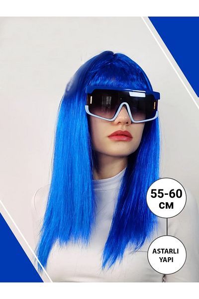nuit dose Blue Color Long Party Wig