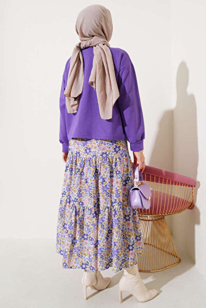 VOLT CLOTHİNG Kadın Çiçek Desenli Etekli İkili Takım