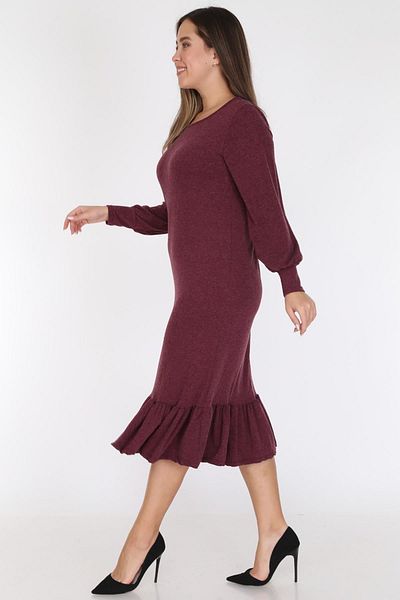 modayız Rochie cu volane cu fustă burgundă 16e-0785