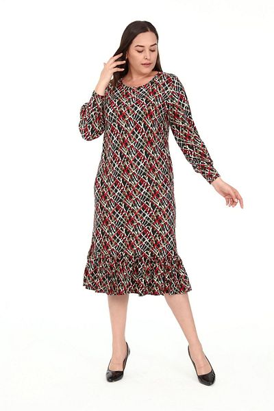 modayız Φόρεμα με βολάν στη φούστα Plus Size 27b-1911