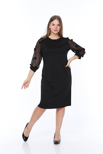 modayız Φόρεμα με μανίκια Pompom Plus Size 20a-0845