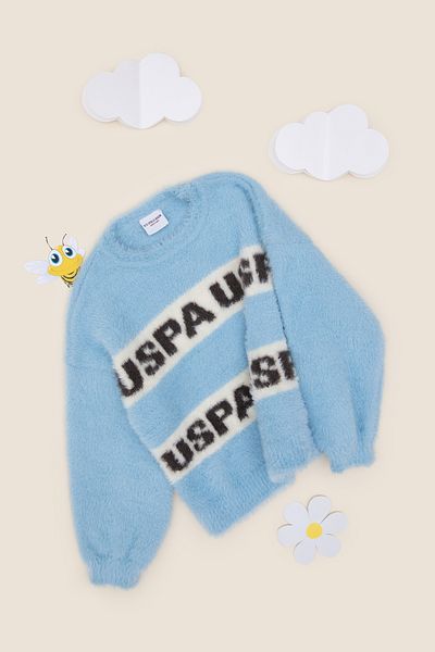 U.S. Polo Assn. Girl's Light Blue Sweater 50291645 -Vr083