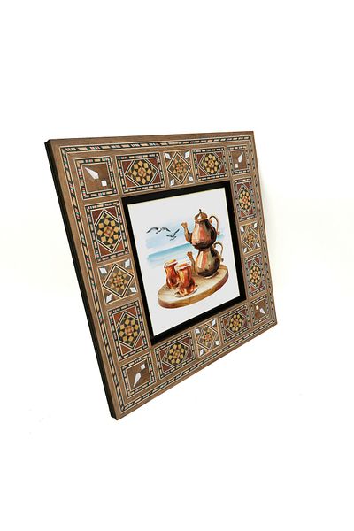 Sadrazam Istanbul - Tea Printed Mdf Table 20X20 Krt-59